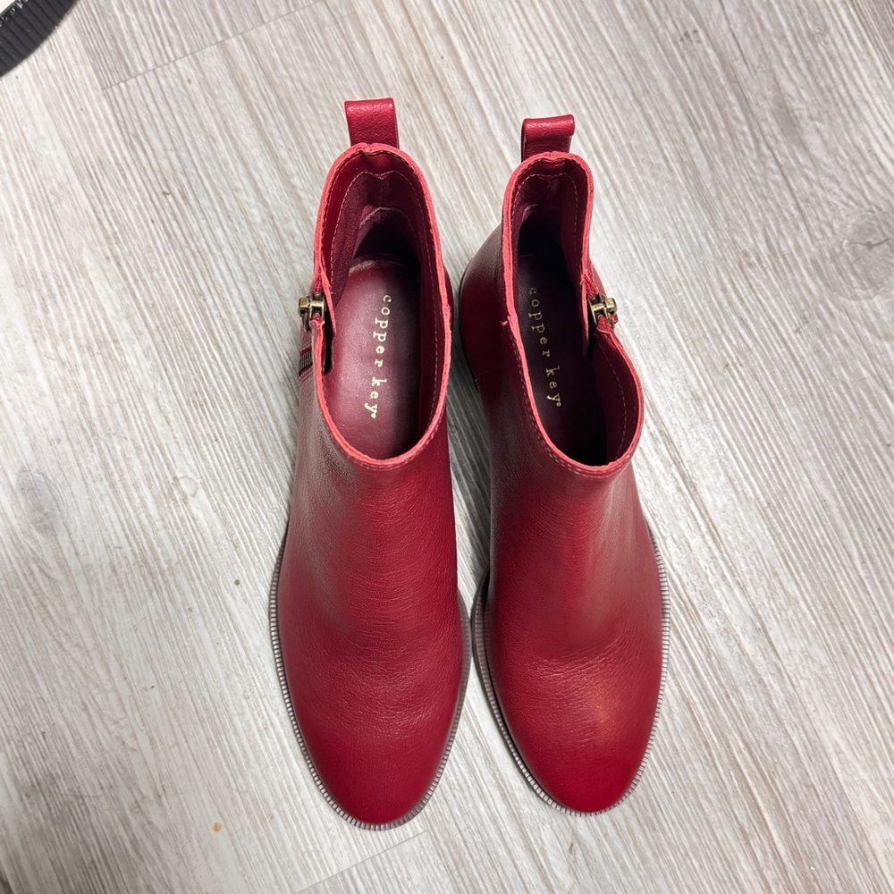 Copper Key Bold Red Ankle Bootie free shipping